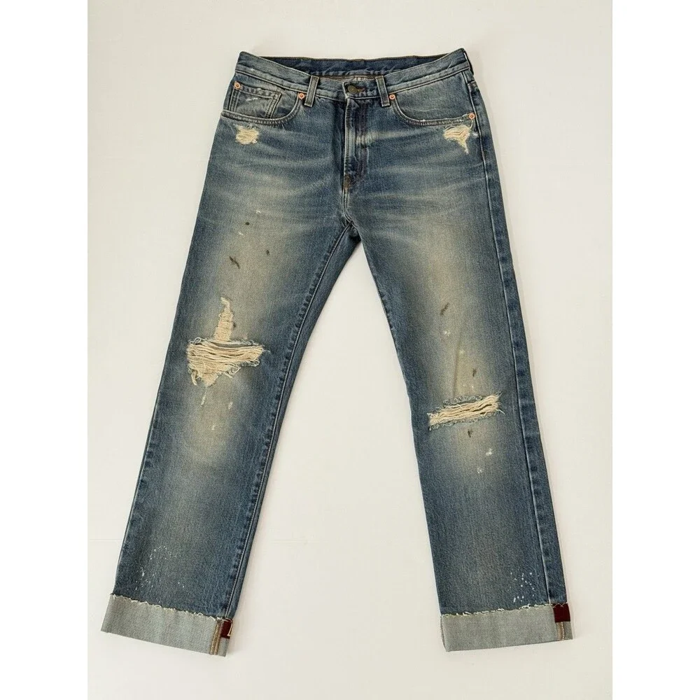 Gucci “Aveugle Par Amour” Distressed Denim Jeans - Size 30 Waist - $1100